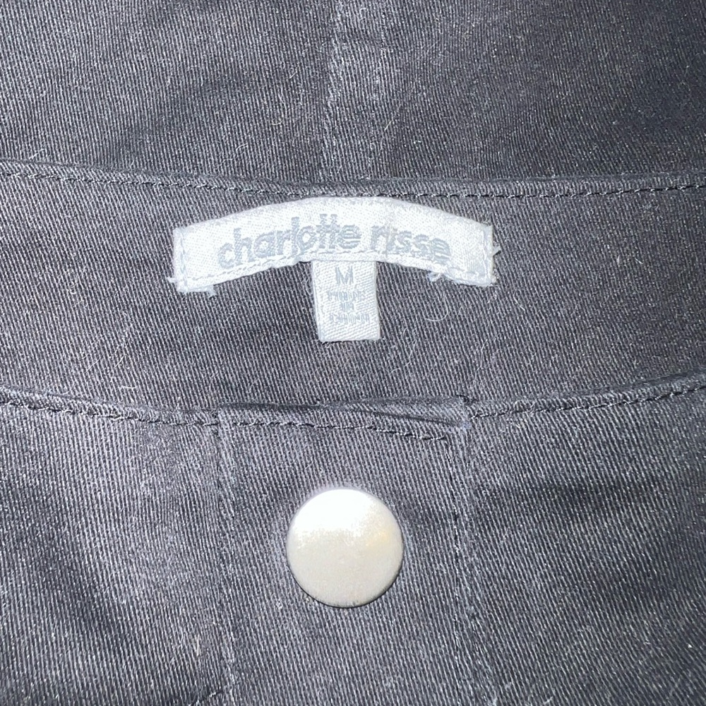 Charlotte Russe Black Mini Skirt with Front Buttons - Picture 4 of 5